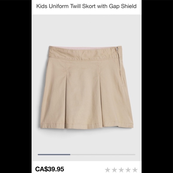 Gap Girls Uniform Twill Skort with Gap Shield - Picture 2 of 4
